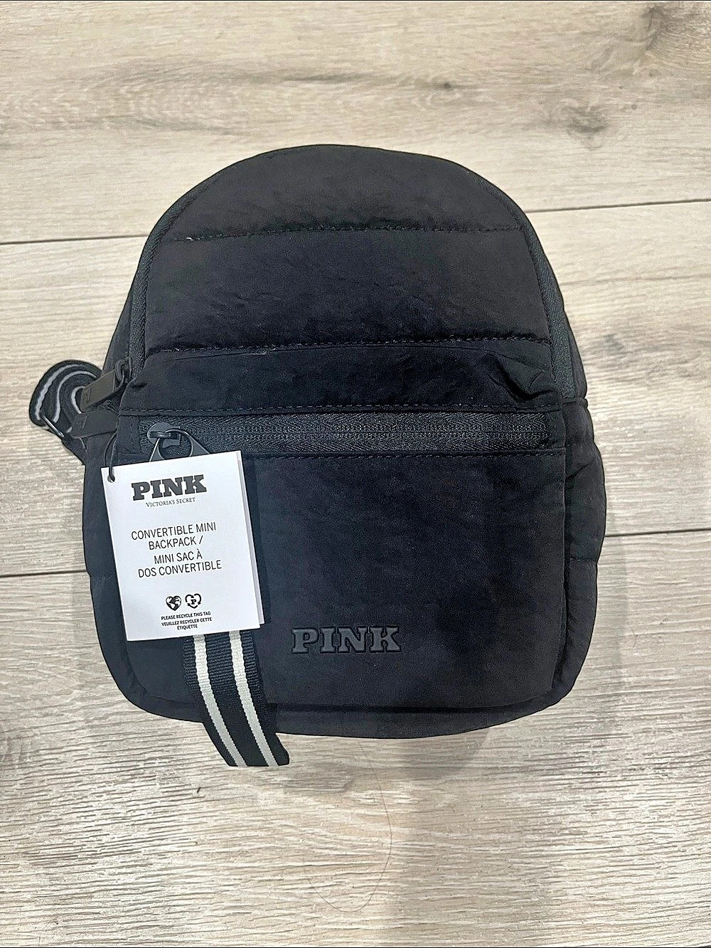 PINK Black Backpack NWT